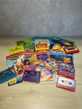 Vintage Disney Read Along Book & Cassette Tape Lot